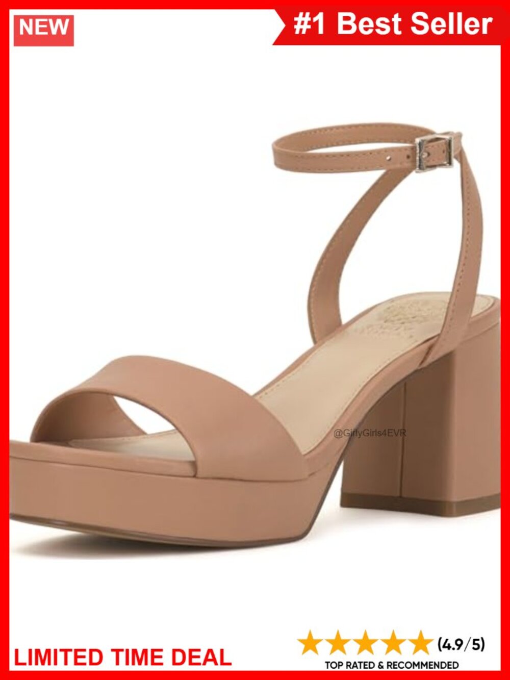 Leather Platform Sandals Block Heel Ankle Strap Open Toe